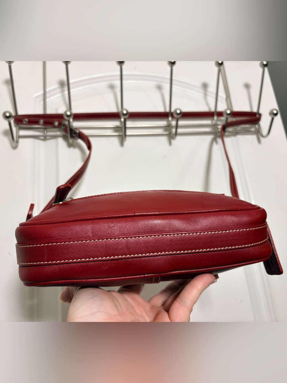 2002 Coach 9589 Red Legacy West Camera Bag Crossbody - Picture 6 of 15
